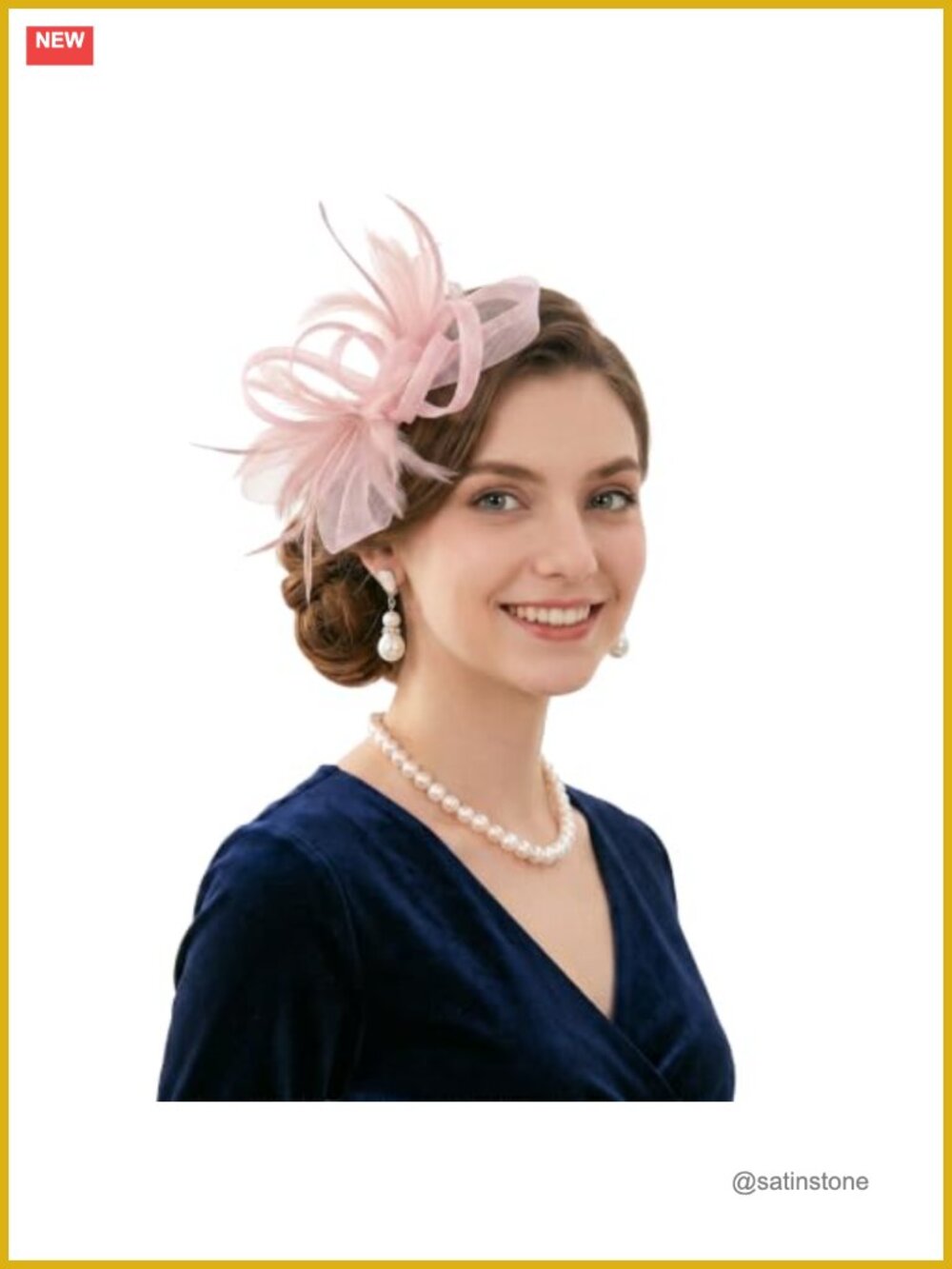 Feather Fascinator Headband 2-in-1 Clip Derby Tea Party Cocktail Hat